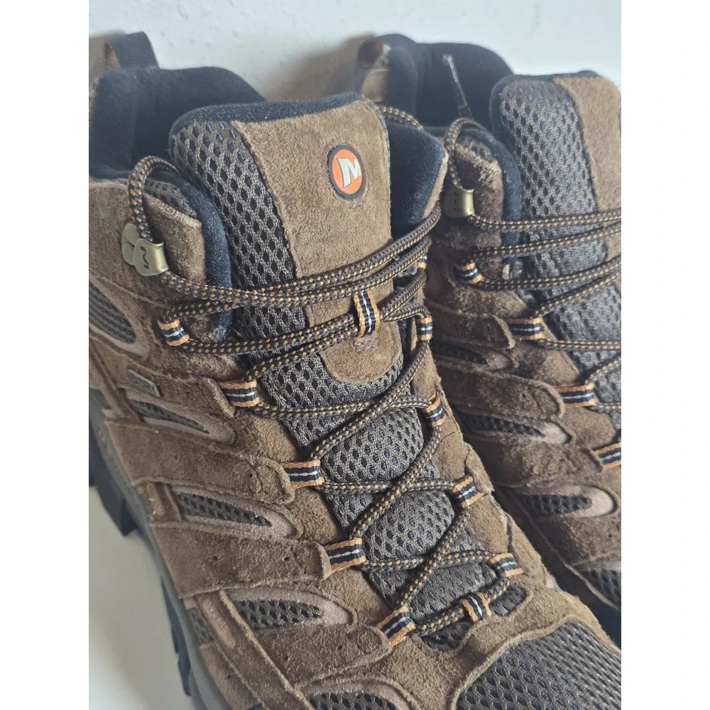 Merrell Mens Size 14 Earth Moab Mid Waterproof Hiking Boots Men's 14 Excellent